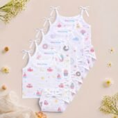 Muslin Strap Knot Jabla & Nappy set -Pack of 5 (Combo -2)