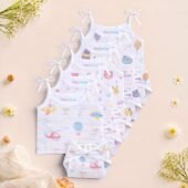 Muslin Strap Knot Jabla & Nappy set -Pack of 5 (Combo -3)