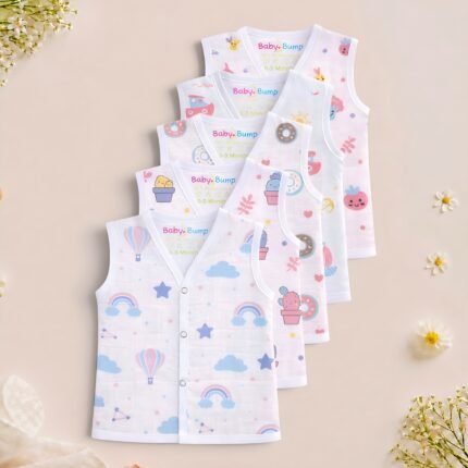 Muslin Front Open Jabla -Pack of 5 (Combo -2)