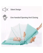 Foldable Baby Mosquito Net - Half Mesh (Green) - Image 2