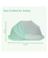 Foldable Baby Mosquito Net - Half Mesh (Green) - Image 3