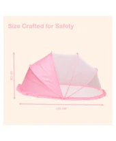 Foldable Baby Mosquito Net - Half Mesh (Pink) - Image 3