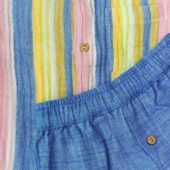 Crinkled Muslin Shirt-Shorts Set - Balanced Stripe - Image 3