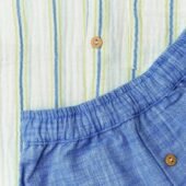 Crinkled Muslin Shirt-Shorts Set - Pin Stripe - Image 3