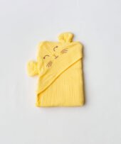 Muslin Bubble Crinkled Hooded Blanket - Crayola  (Kitty)