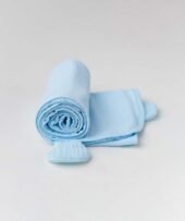 Muslin Bubble Crinkled Hooded Blanket - Aqua (Puppy) - Image 5