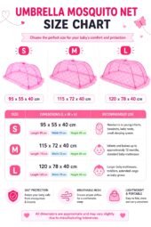 Baby Mosquito Net - Umbrella Folding - Pink - Image 5