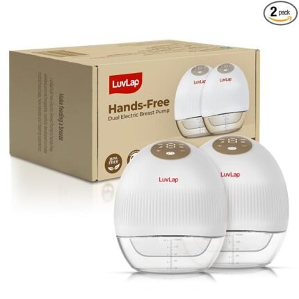 LuvLap Glory Hands-Free Dual Electric Breast Pump for Breastfeeding, Wearable, Portable, 4 Modes & 9 Suction Levels, Type-C Fast Charging, 24mm Breast Shield, White