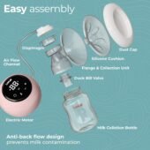 LuvLap Adore Double Electric Breast Pump with Dual Mode, 2 Phase - Stimulation & Expression, Soft Silicone Cushion, Rechargeable Battery, Single Breast Pump Electrical, BPA Free - Image 4