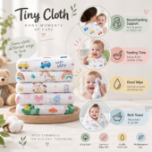 Muslin Baby washcloths | Ultra soft 6 layer for Newborns, Kids & Toddlers (Pack of 5) - Image 3