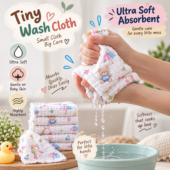 Muslin Baby washcloths | Ultra soft 6 layer for Newborns, Kids & Toddlers (Pack of 5) - Image 4