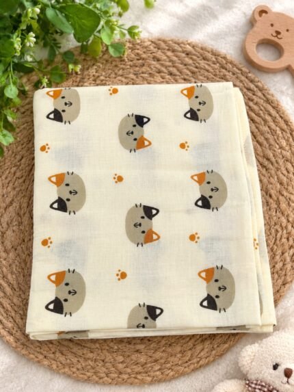 Crinkled Muslin Swaddle | Foxy Paws