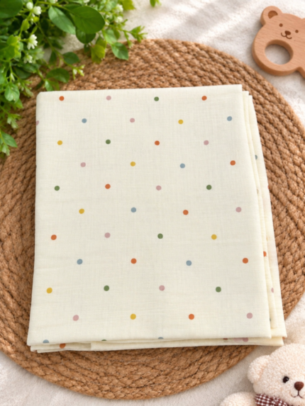 Crinkled Muslin Swaddle | Rainbow Dots