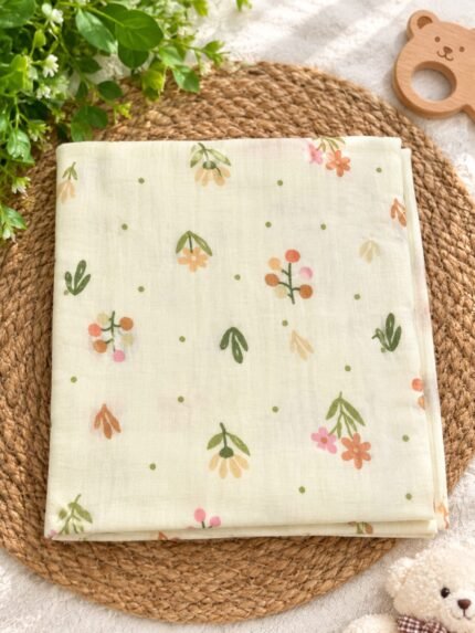 Crinkled Muslin Swaddle | Meadow Blooms