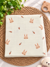 Crinkled Muslin Swaddle | Bunny Carrots