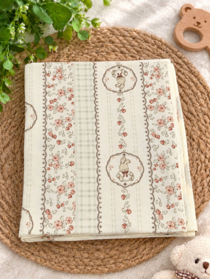 Crinkled Muslin Swaddle | Bunny Blossom