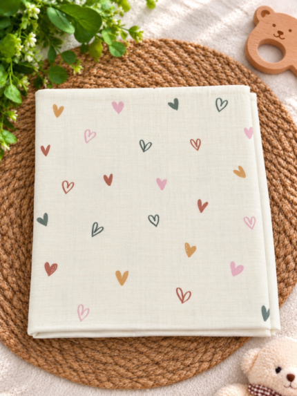 Crinkled Muslin Swaddle | Sweet Heart